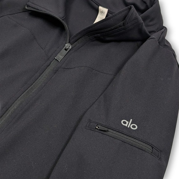 Alo Yoga Contour Jacket Womens Medium Black Full Zip Active Athleisure Athletic - Picture 6 of 7